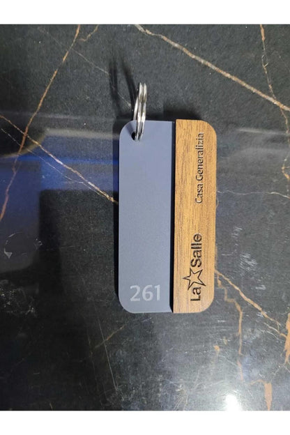 Custom Engraved Wooden Hotel Keychain: Personalized Room Key Tag