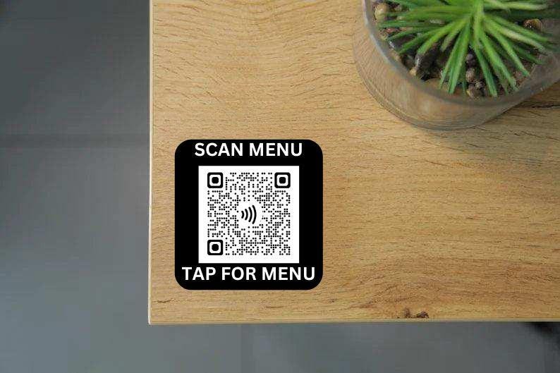 Custom QR Code Sign: UV Printed Plastic for Restaurant, Bar, Hotel