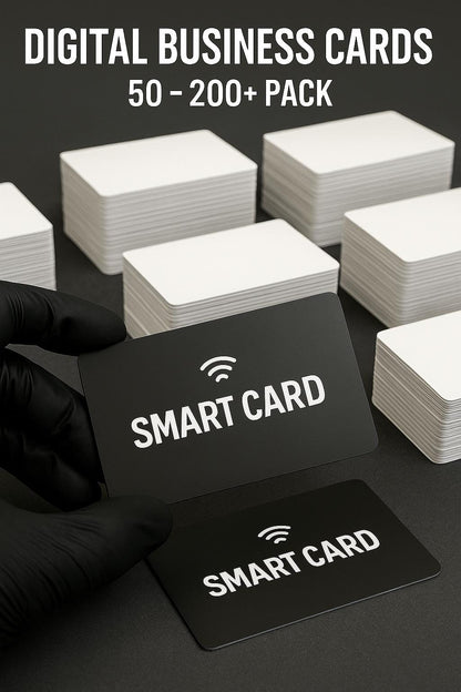 Bulk NFC QR Business Cards: Custom Corporate Smart Cards (50-200 Pack)