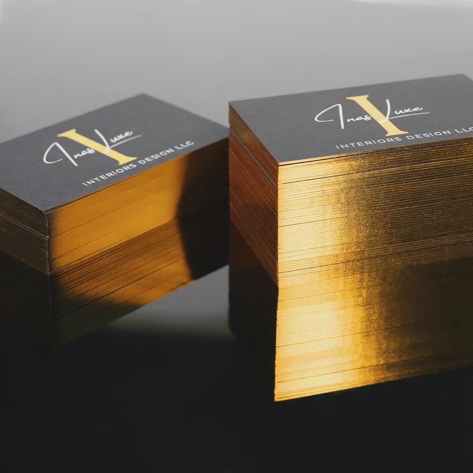 Custom Black & Gold Foil Business Cards: Hot Stamped Logo, Free Design