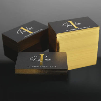 Custom Black & Gold Foil Business Cards: Hot Stamped Logo, Free Design