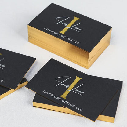 Custom Black & Gold Foil Business Cards: Hot Stamped Logo, Free Design