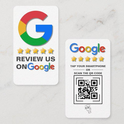 Custom NFC Review Cards, Google review Double sided, PVC Feedback Cards, Custom Business Card, Printed Cards, Calling Business Cards