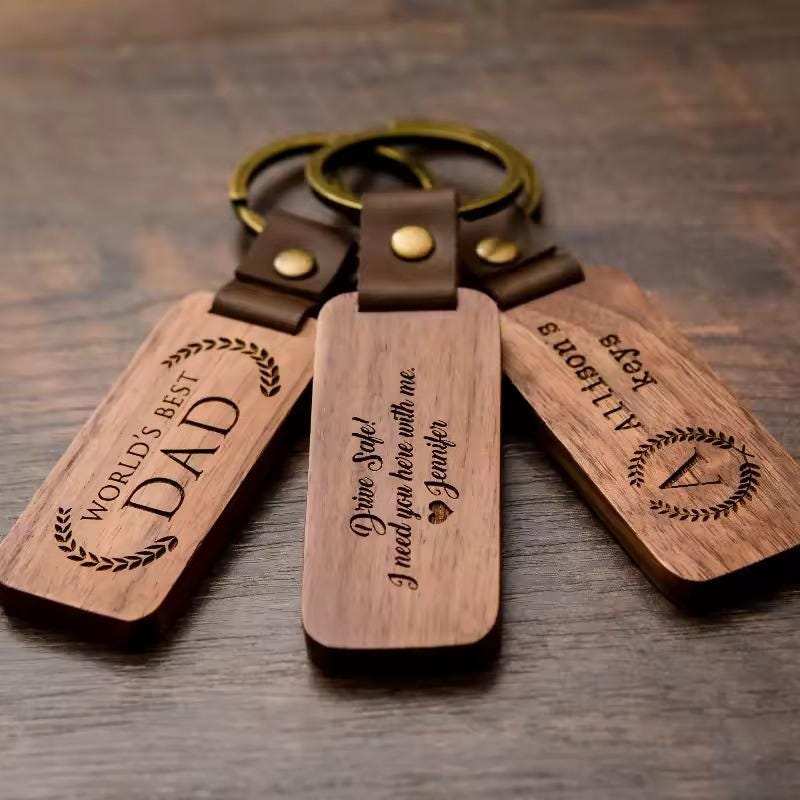 Custom Wooden Hotel Keychain - Personalized Key Tag for Hotels, Guesthouses, Hostels, Room Number & Logo Engraved